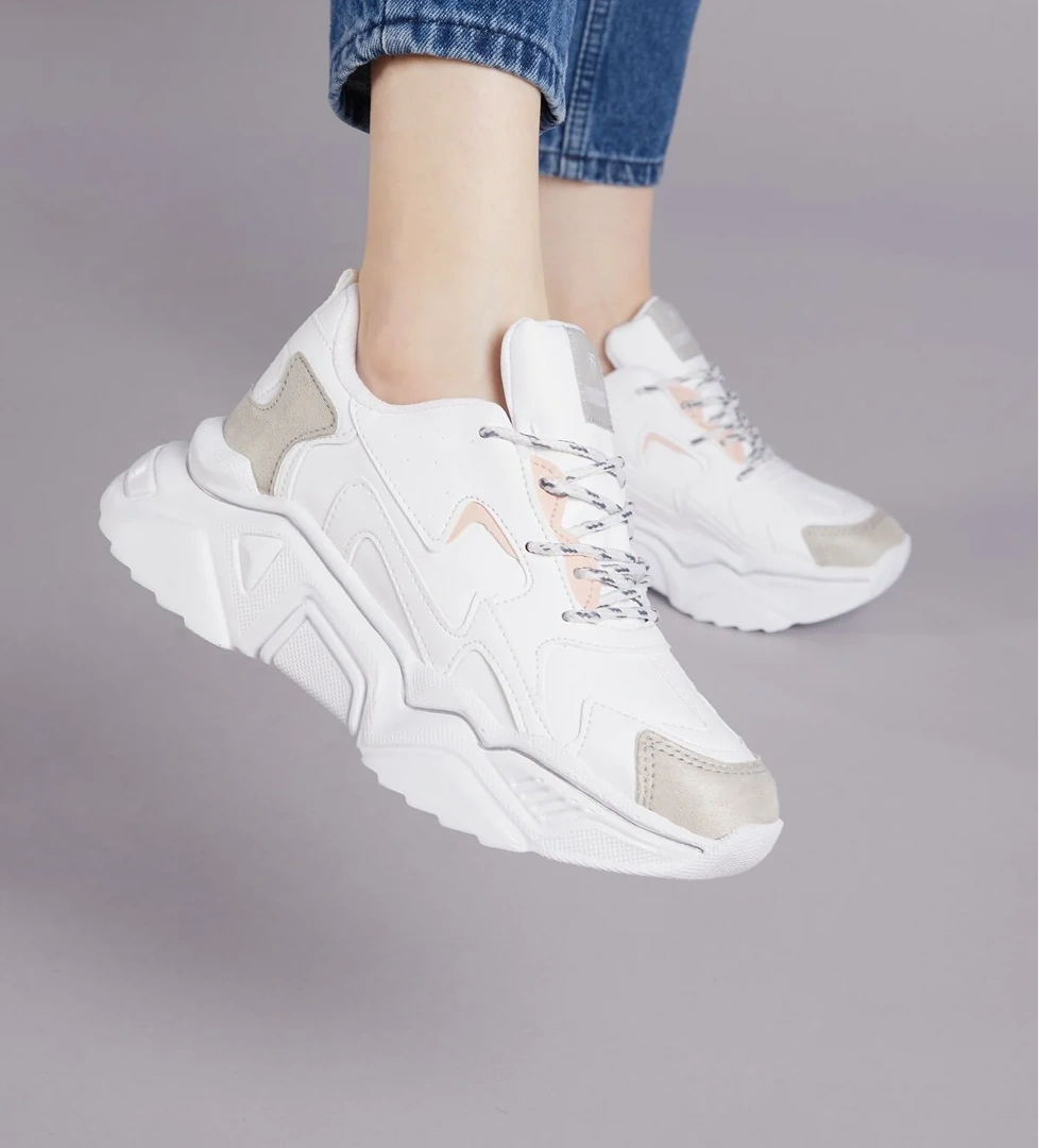 Kadın Beyaz Gri Spor Ayakkabı Dnz