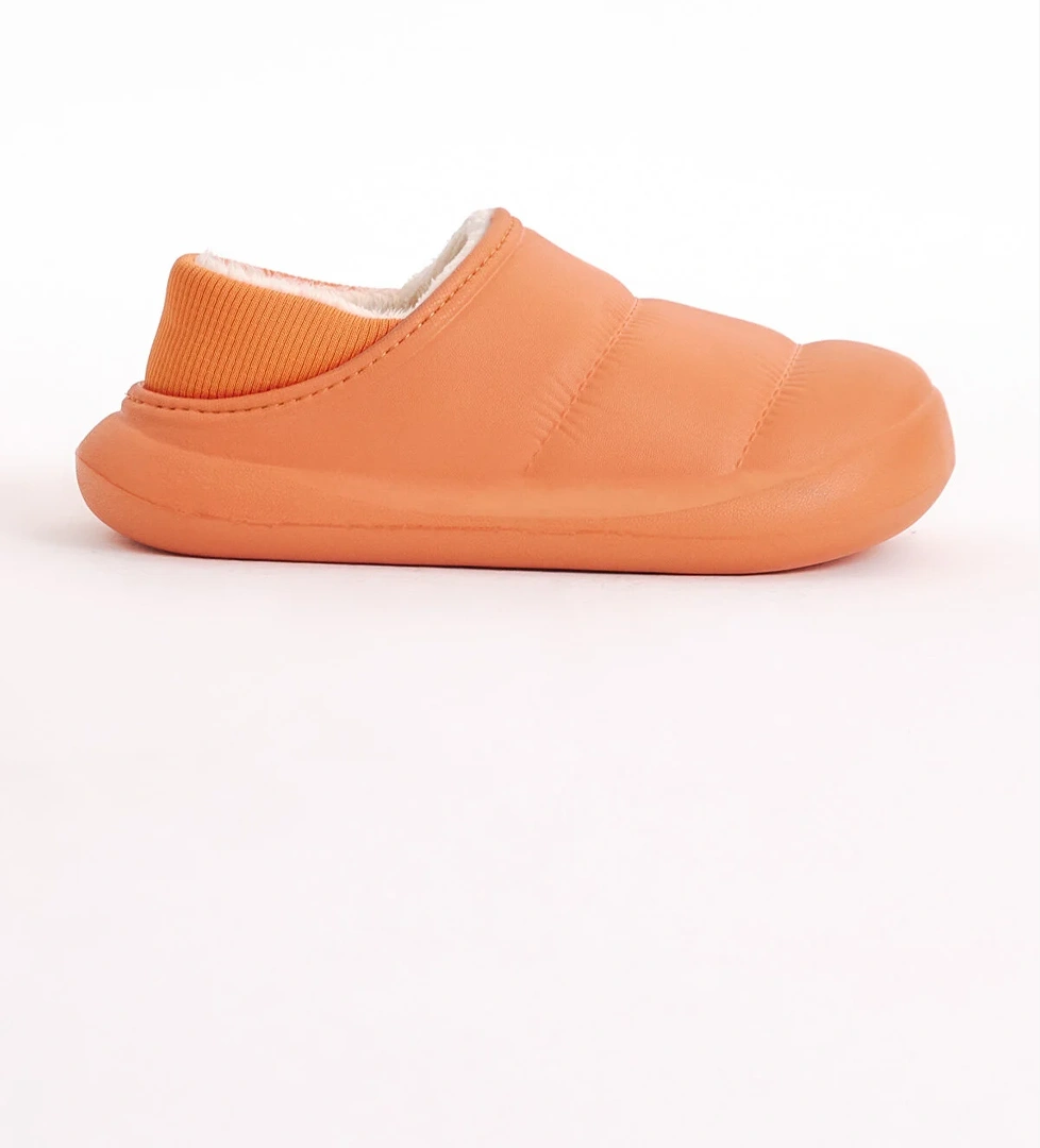 Kadın Oranj Rahat Kalıp İçi Kürklü Terlik