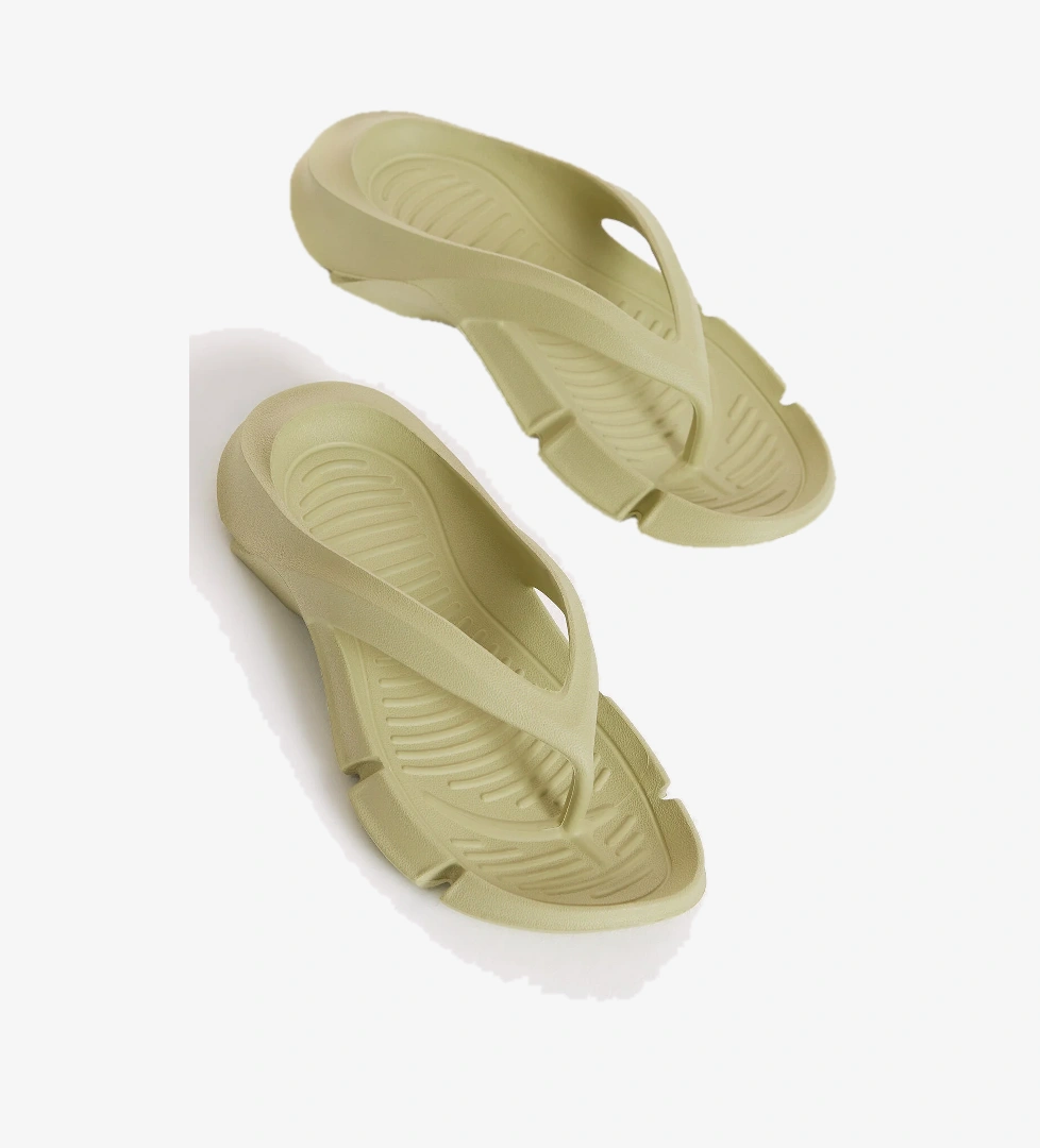 Kadın Çimen Yeşili Kalın Tabanlı Parmak Arası Eva Terlik