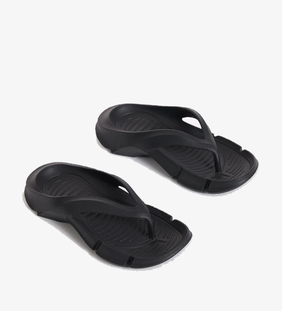 Kadın Siyah Kalın Tabanlı Parmak Arası Eva Terlik - Görsel 1