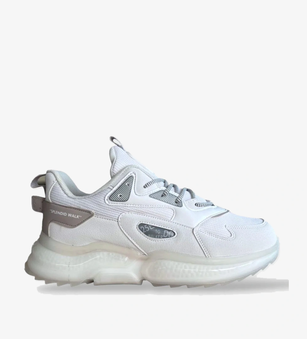 Liger Su İtici Balon Taban Mevsimlik Spor Ayakkabı Beyaz Bej model görseli