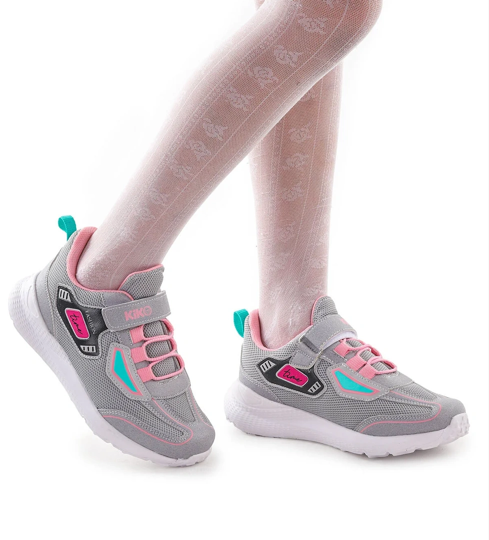 Cırtlı Fileli Kız Çocuk Spor Ayakkabı 3003 Buz - Şeker - Görsel 1