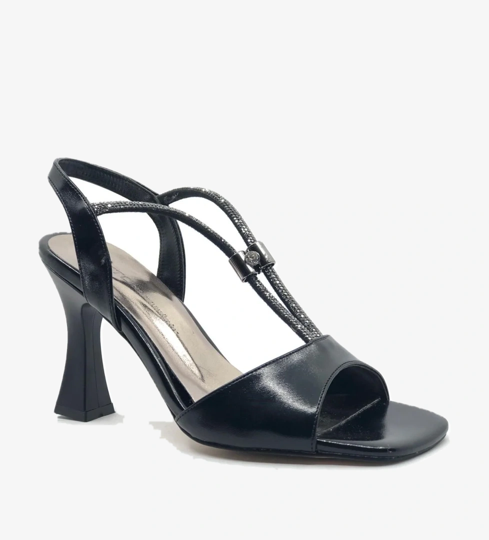 Feles V Çift Şerit Taşlı Kadın Topuklu Ayakkabı model görseli