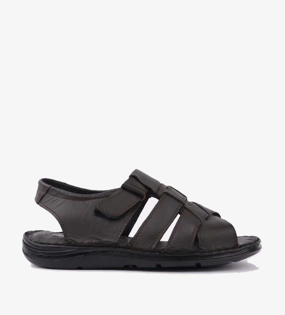 Charles Garantili Erkek Günlük Hakiki Deri Rahat Yumuşak Taban Ortopedik Sandalet