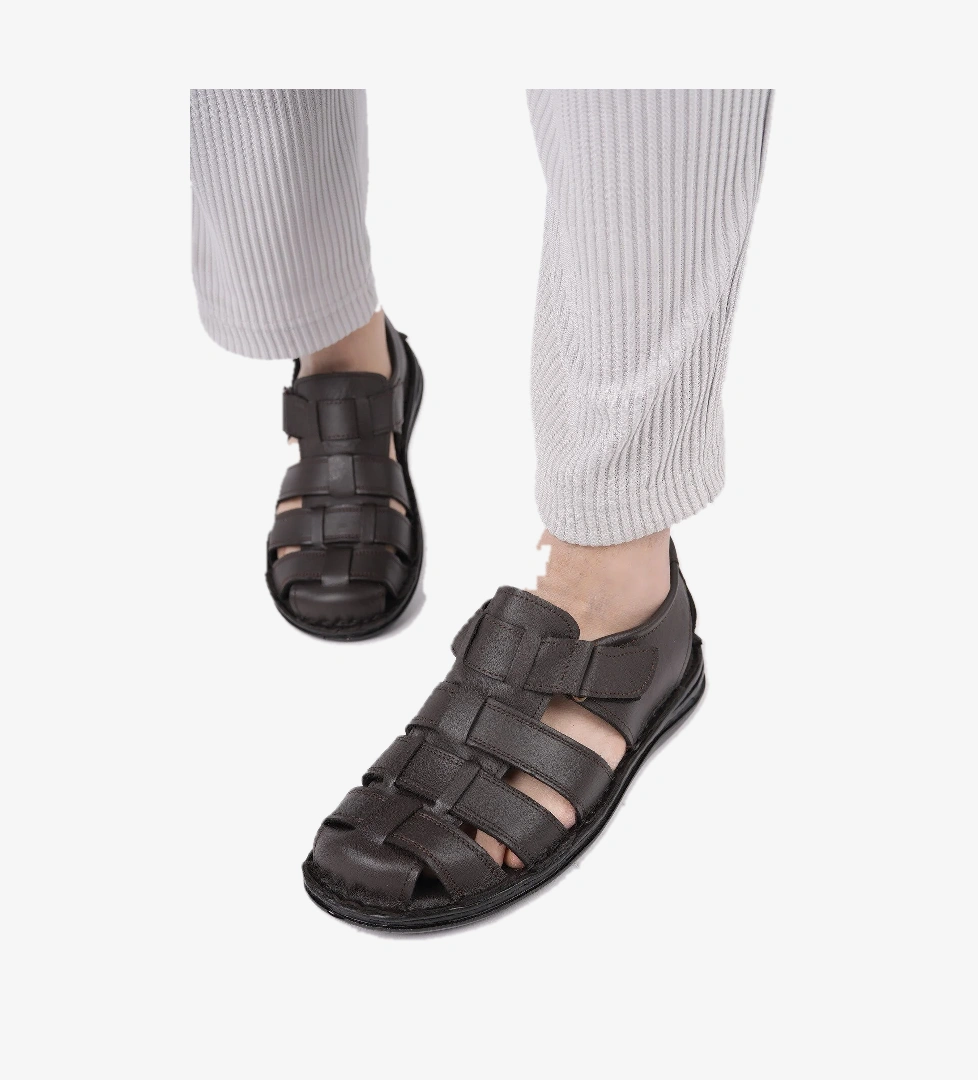 Edinburg Garantili Erkek Günlük Hakiki Deri Rahat Yumuşak Taban Ortopedik Sandalet