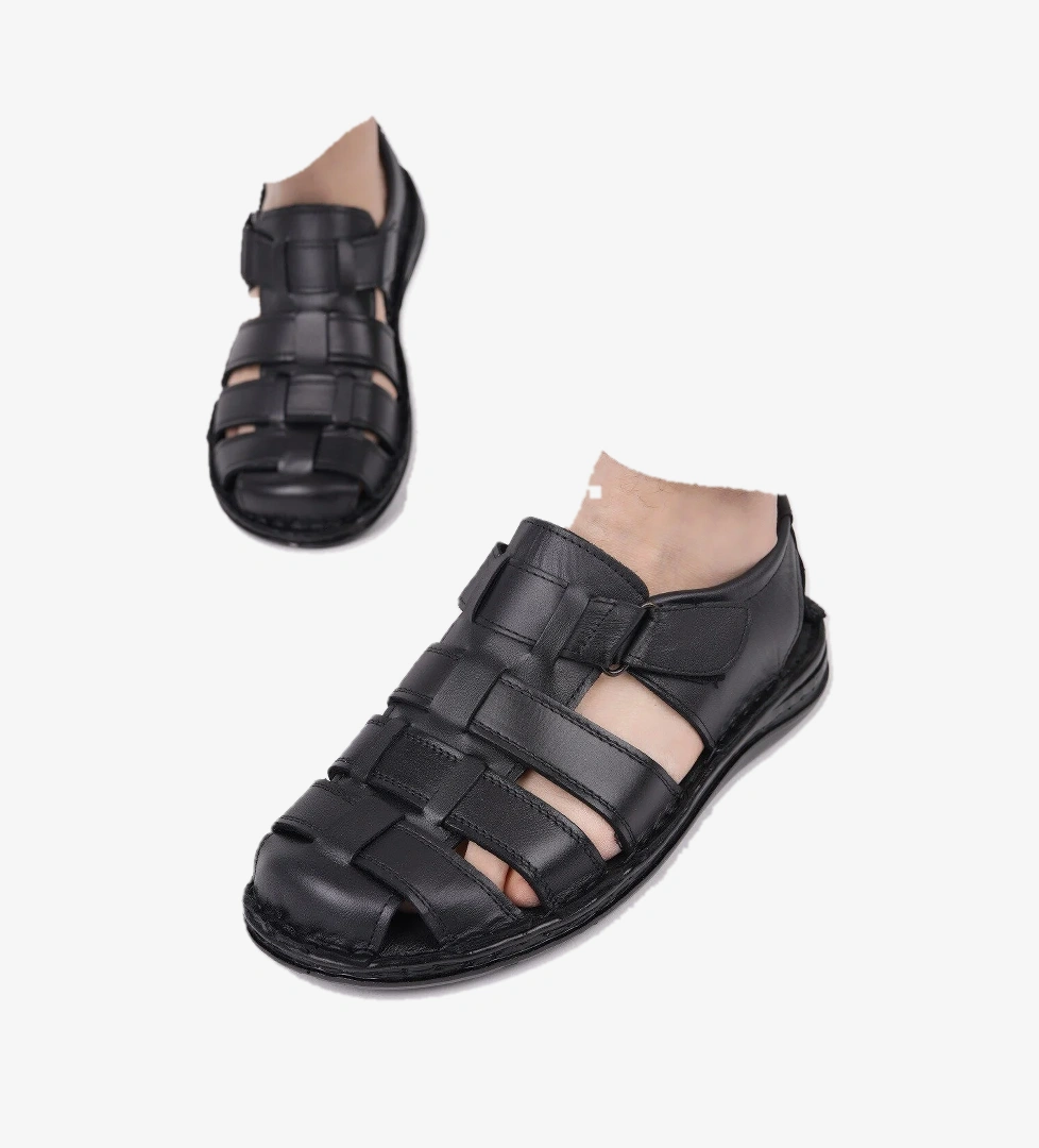 Edinburg Garantili Erkek Günlük Hakiki Deri Rahat Yumuşak Taban Ortopedik Sandalet