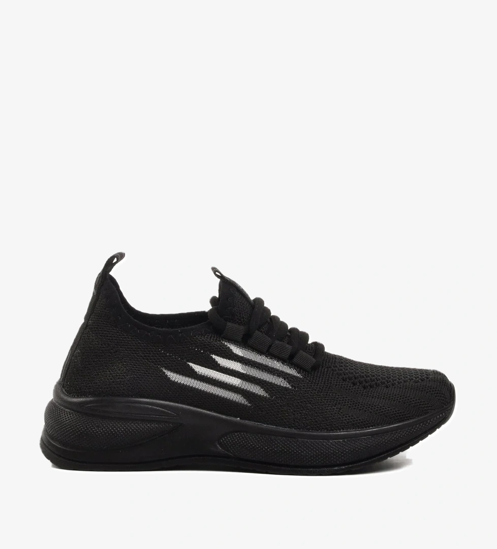 Ravello-F Siyah Süs Bağcıklı Fileli Çocuk Spor Ayakkabı