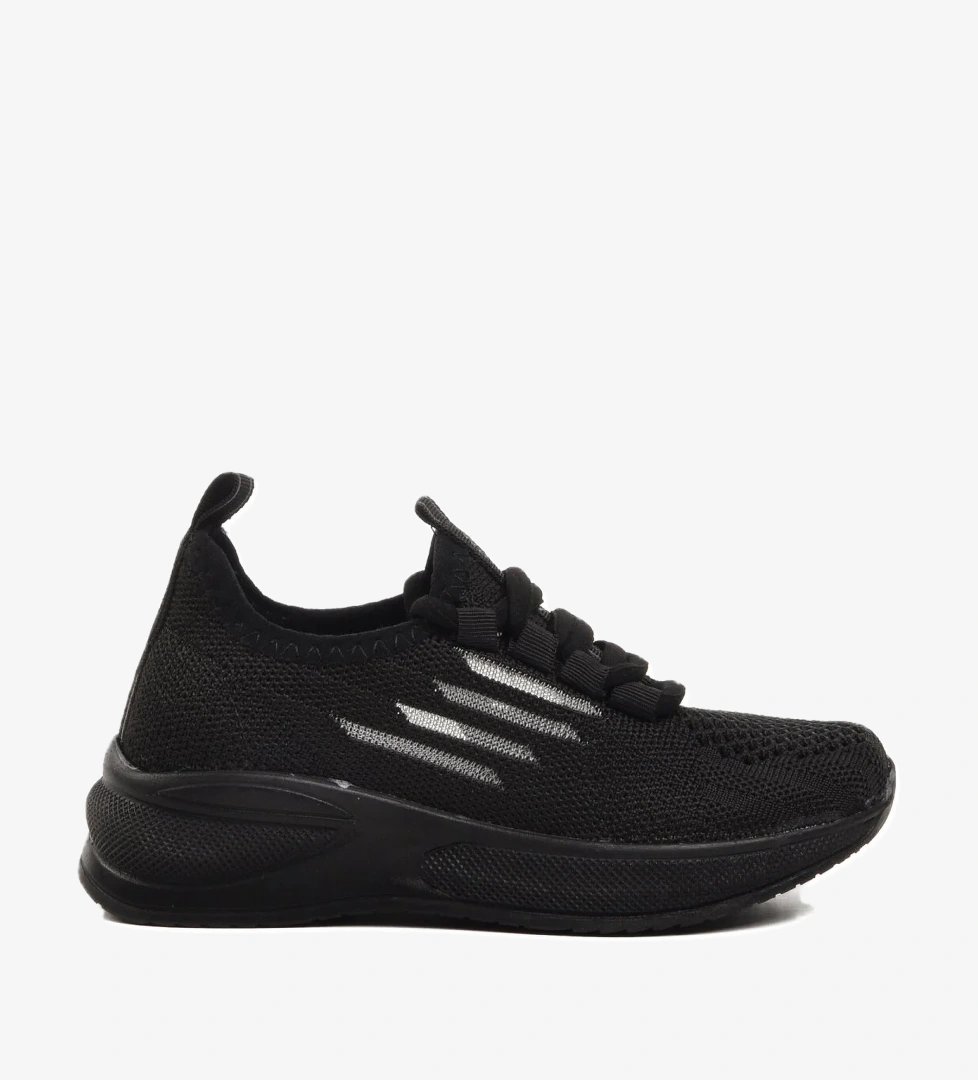 Ravello-P Siyah Fileli Süs Bağcıklı Çocuk Spor Ayakkabı