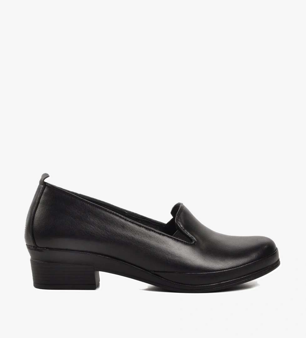 82-24K Siyah Hakiki Deri Kadın Günlük Ayakkabı - Görsel 1