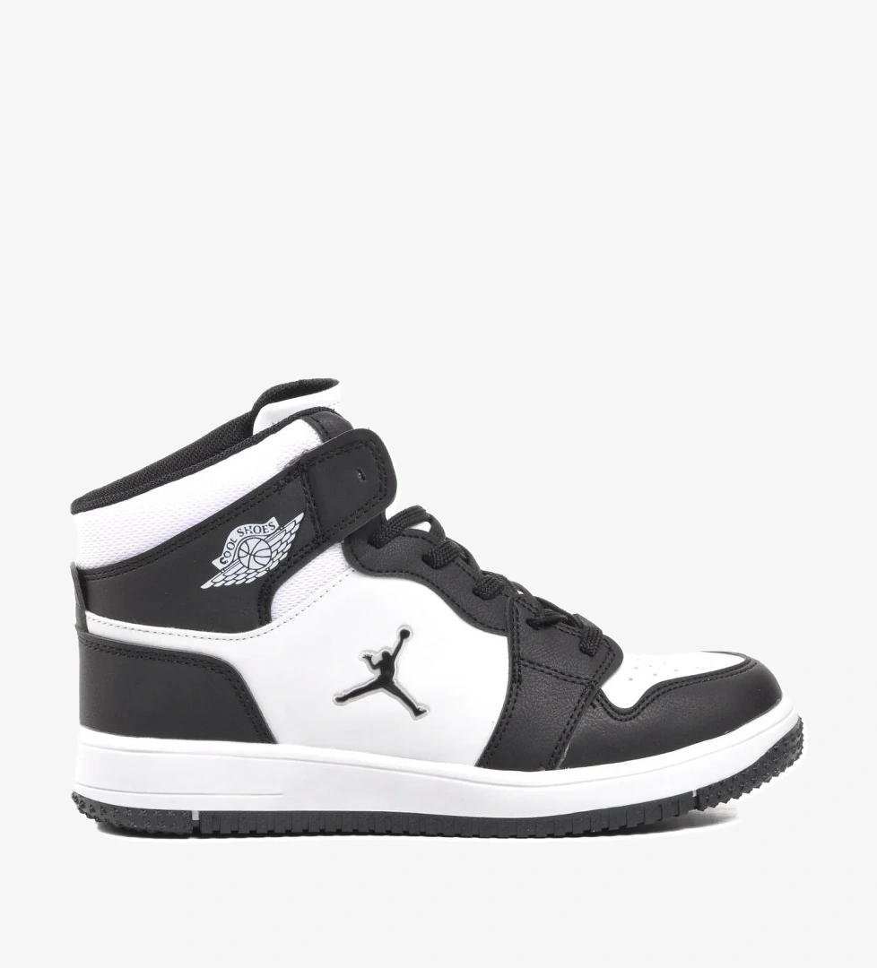 Ayakmod Haykat Uzun Siyah-Beyaz Unisex Hi Sneaker model görseli