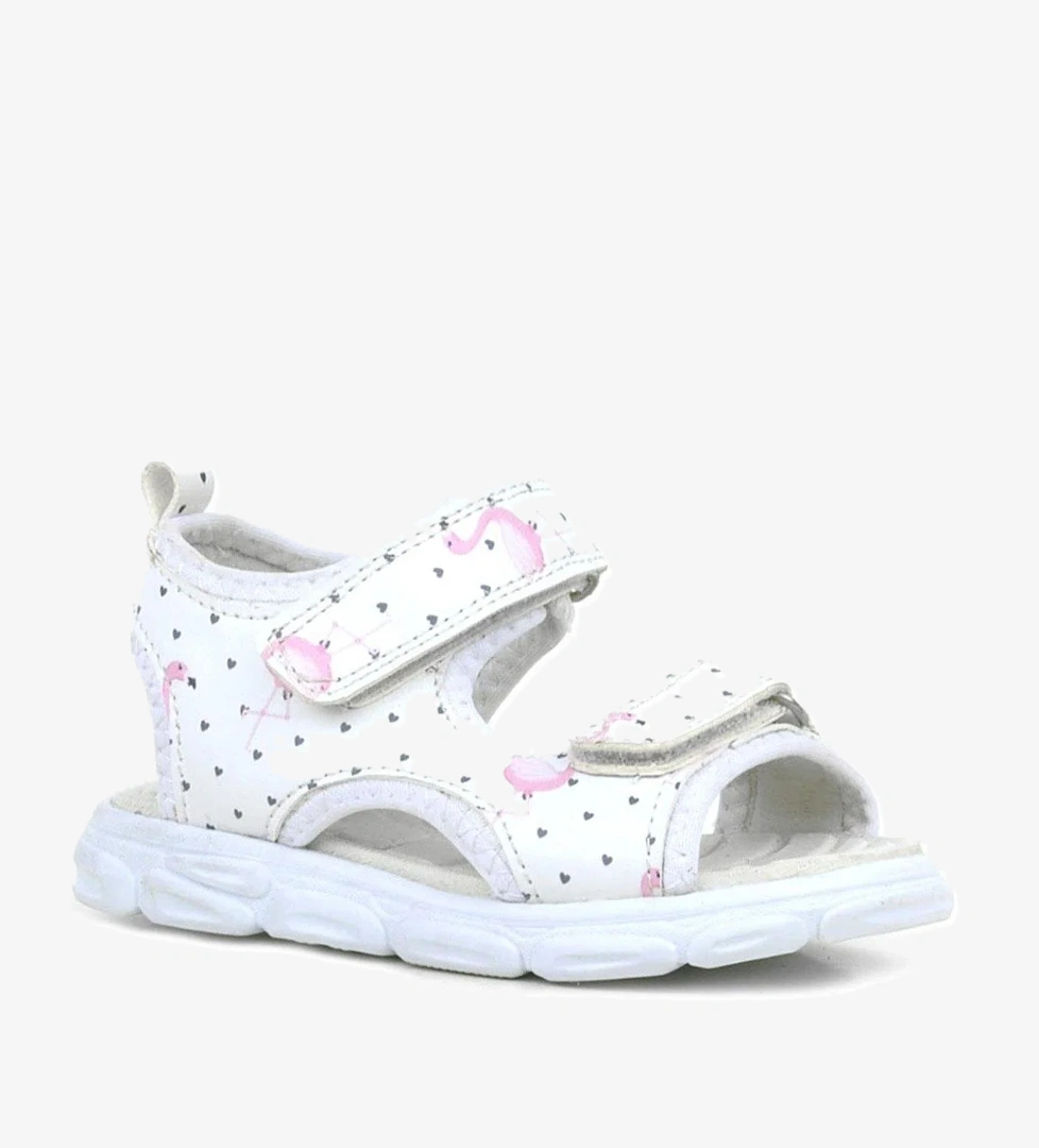 Rakerplus Beyaz Flamingo Cırtlı Bebek Sandalet Ayakkabı model görseli