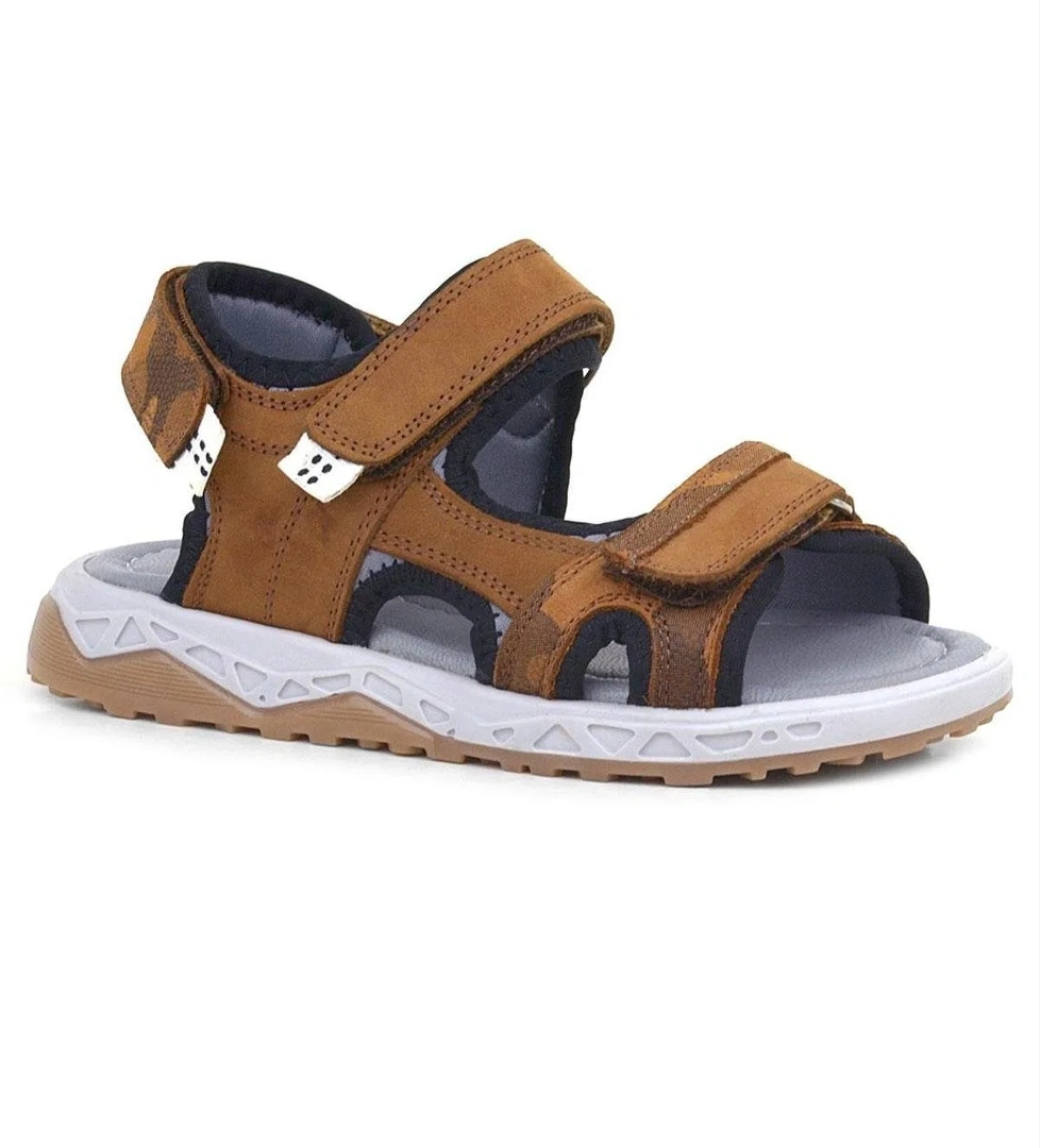 Hakiki Deri Taba Cırtlı Çocuk Sandalet Ayakkabı - Görsel 1