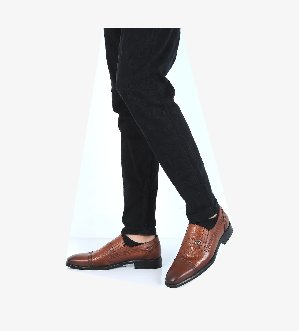 Berenni M573 Taba Kauçuk %100 Deri Erkek Klasik Ayakkabı model görseli