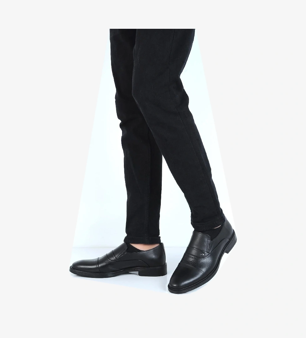 Berenni M575 Siyah Kauçuk %100 Deri Erkek Klasik Ayakkabı model görseli