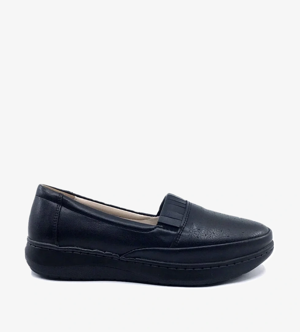 P04-3 Özel Topuk Jeli Siyah Günlük Bayan Ayakkabı - Görsel 1