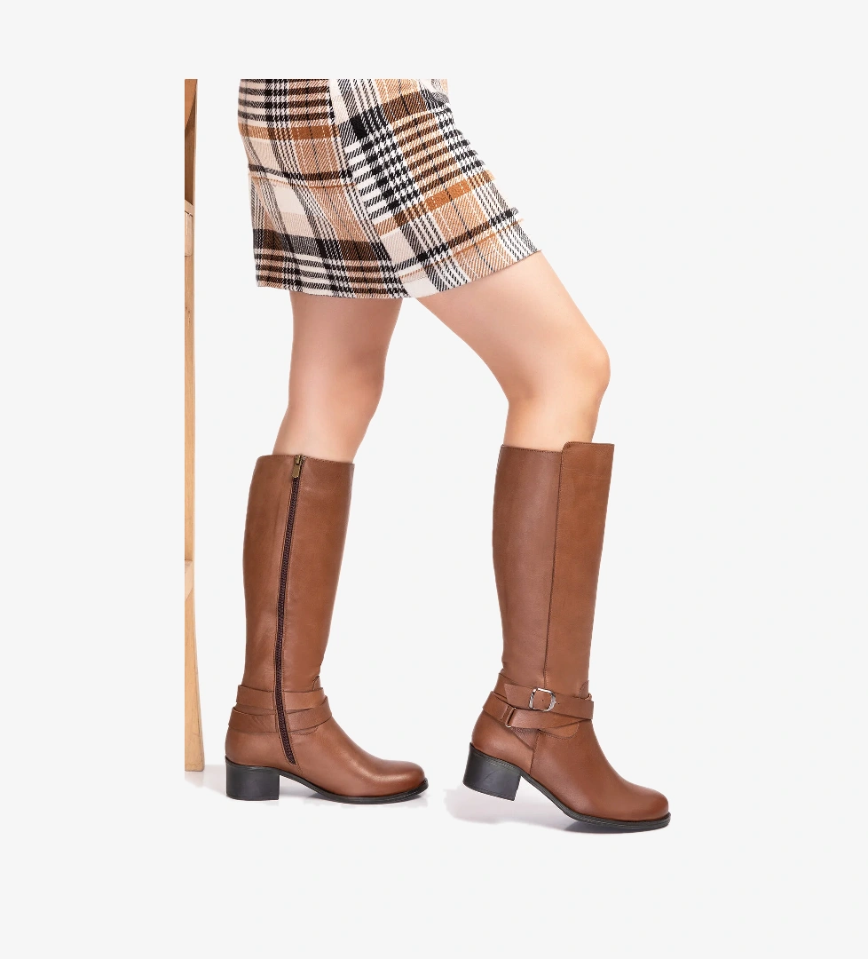 Gondol Hakiki Deri Şık Topuklu Çizme Anl.7068