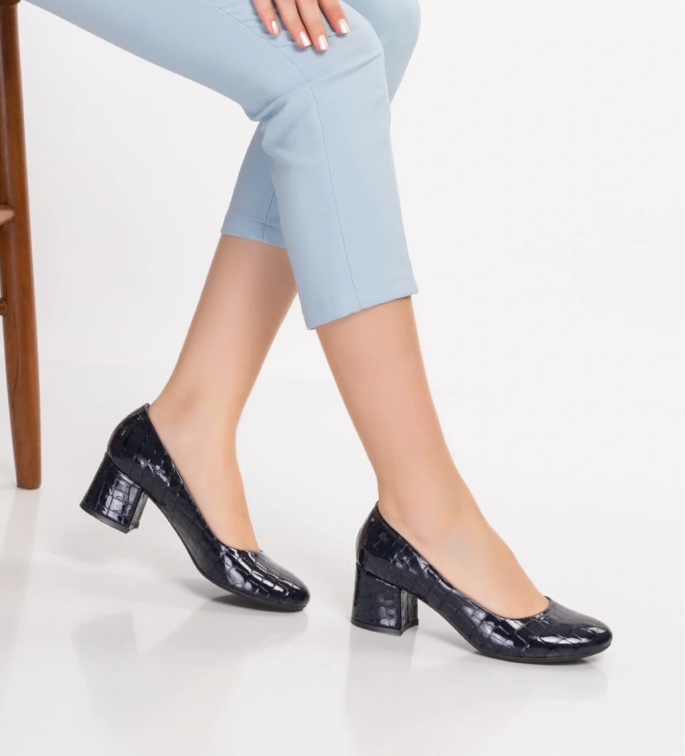 Gondol Kadın Hakiki Deri Yuvarlak Burun Topuklu Ayakkabı vdt.210 - Görsel 1