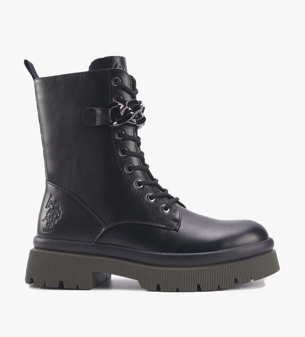 U.s. Polo Assn. U.S. Polo Assn. ADEL 3PR Siyah Kadın Rock Bot Flo'da! Siyah - 1. görsel