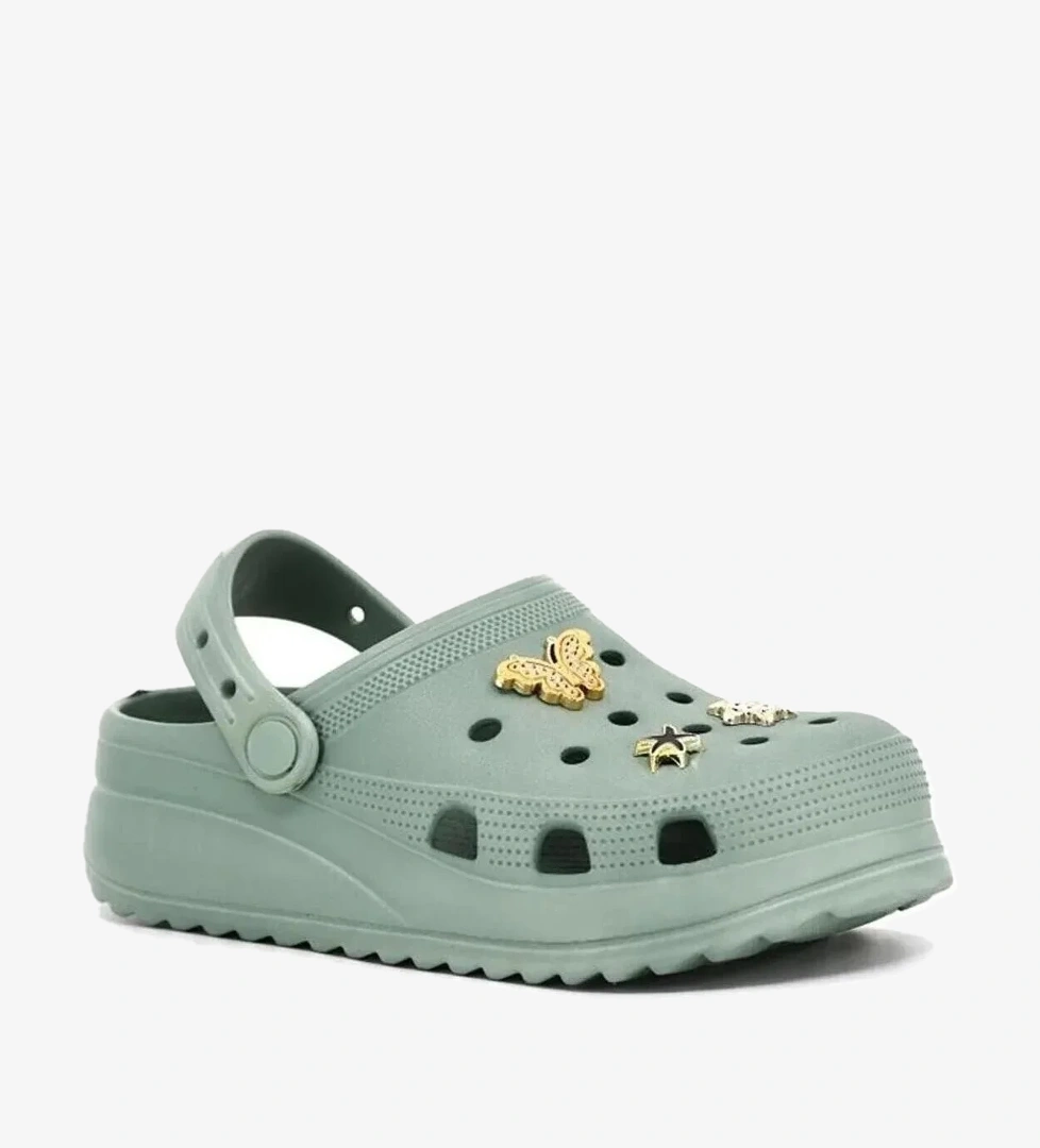 Kız Çocuk Yüksek Topuklu Taşlı Terlik Sandalet