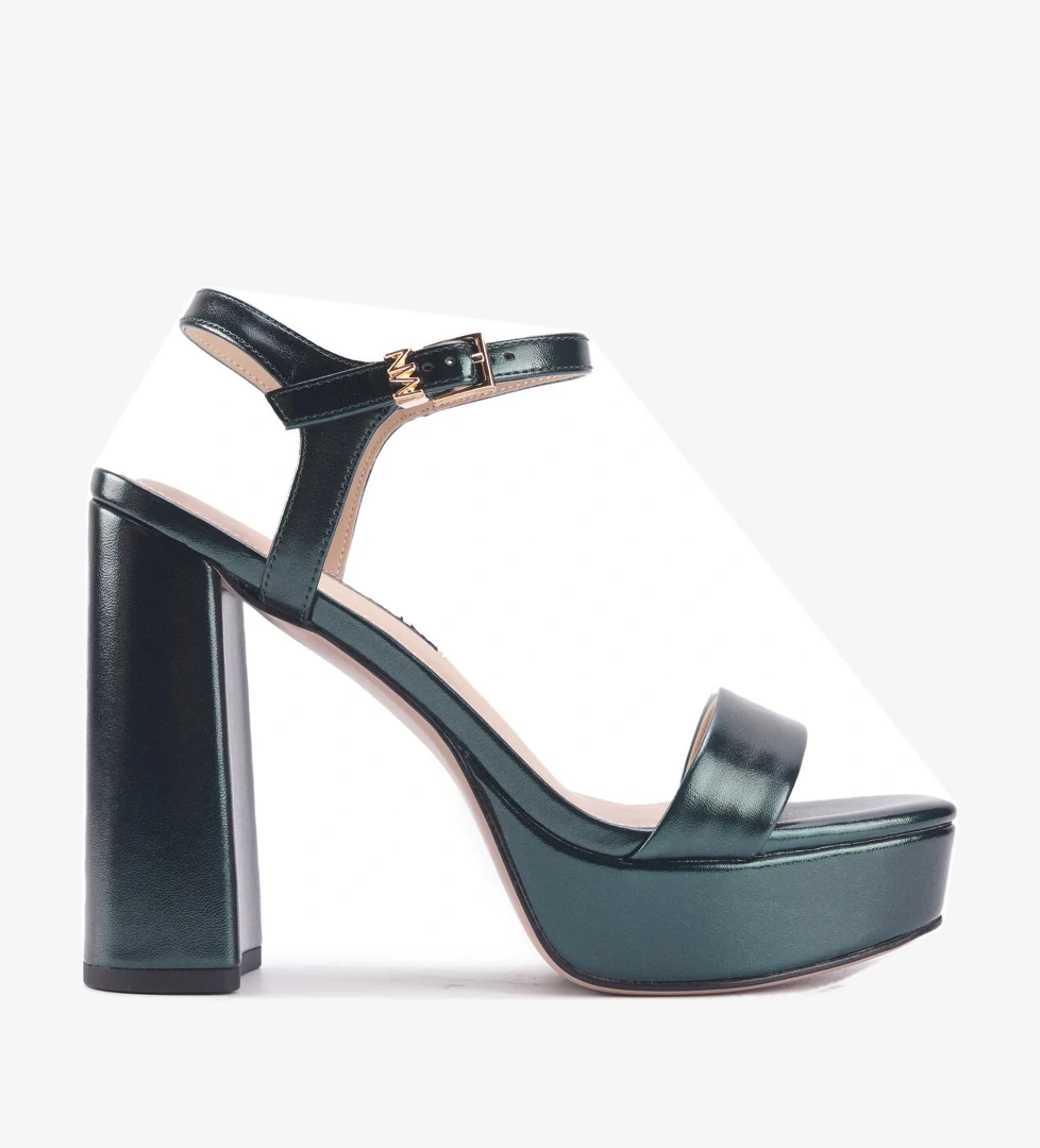 MOMA2 3PR Yeşil Kadın Topuklu Sandalet - Görsel 1