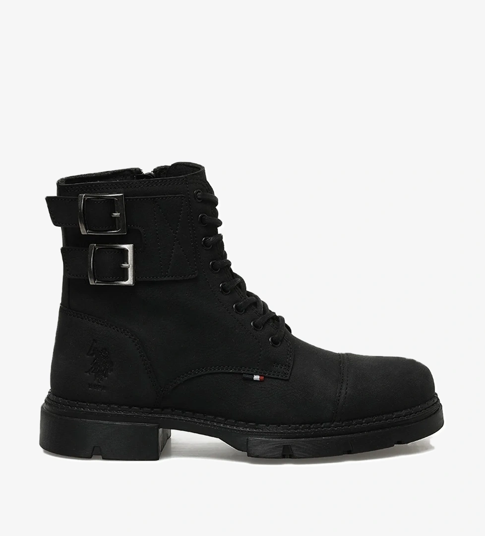 U.s. Polo Assn. U.s. Polo Assn. PETROS 3PR Siyah Erkek Biker Bot Flo'da! Siyah - 1. görsel