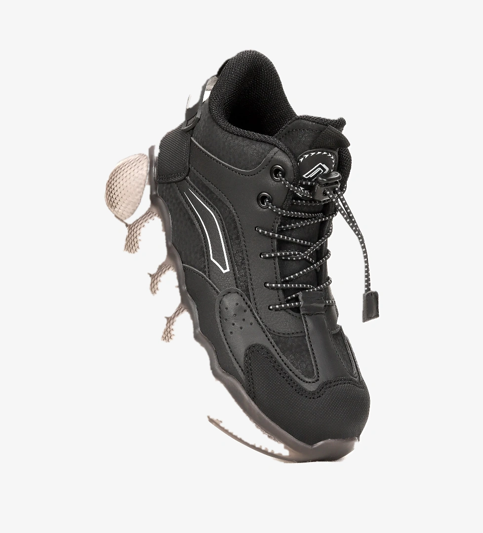 Edi Lastikli Günlük Erkek Çocuk Bot Ayakkabı Siyah