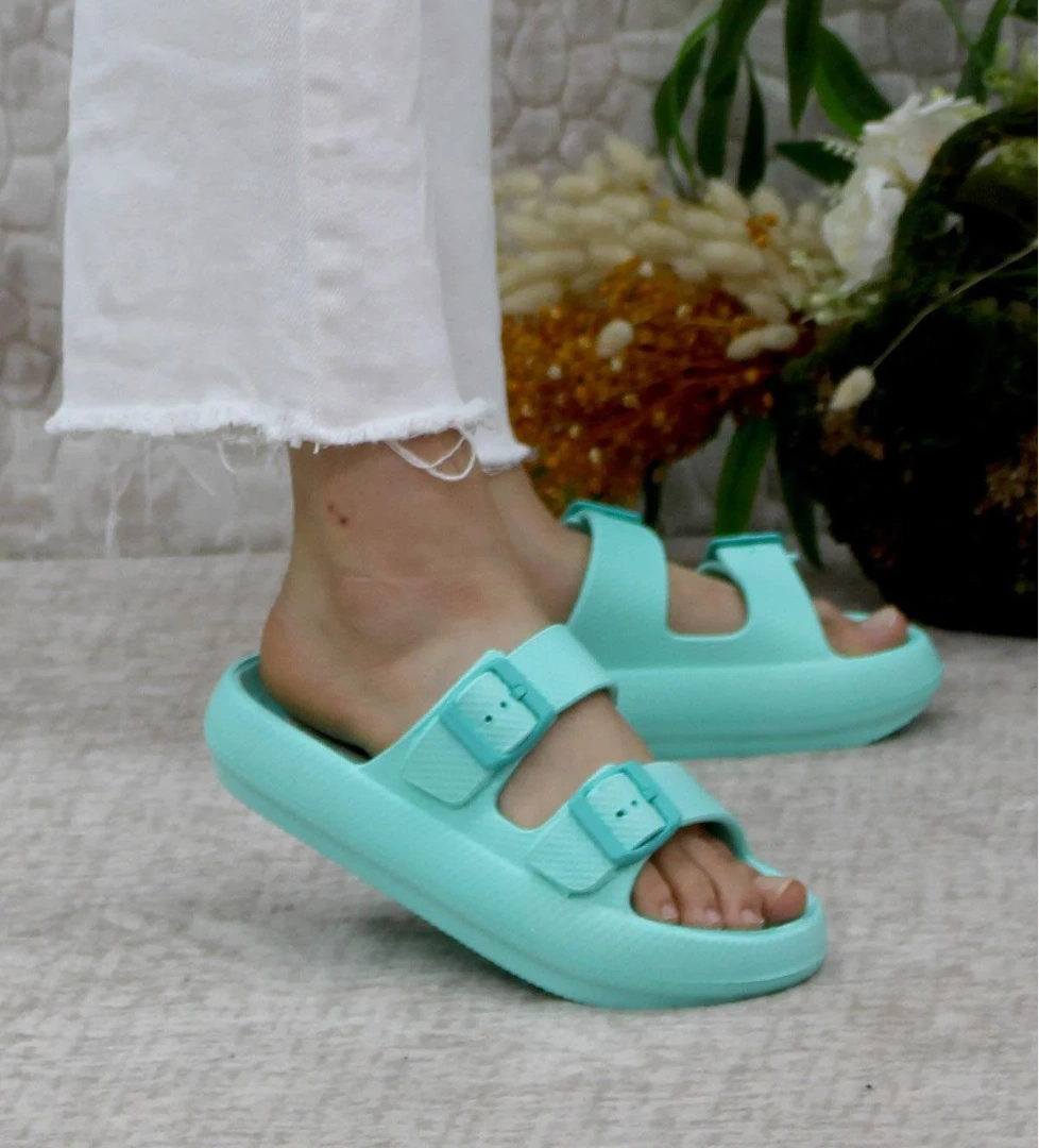 EZ0095 Plaj Deniz Havuz Terliği Hafif Rahat Esnek Kadın Terlik - Görsel 1