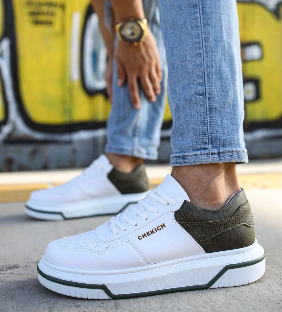 Chekich CH075 CBT Signature Erkek Ayakkabı BEYAZ / HAKI model görseli