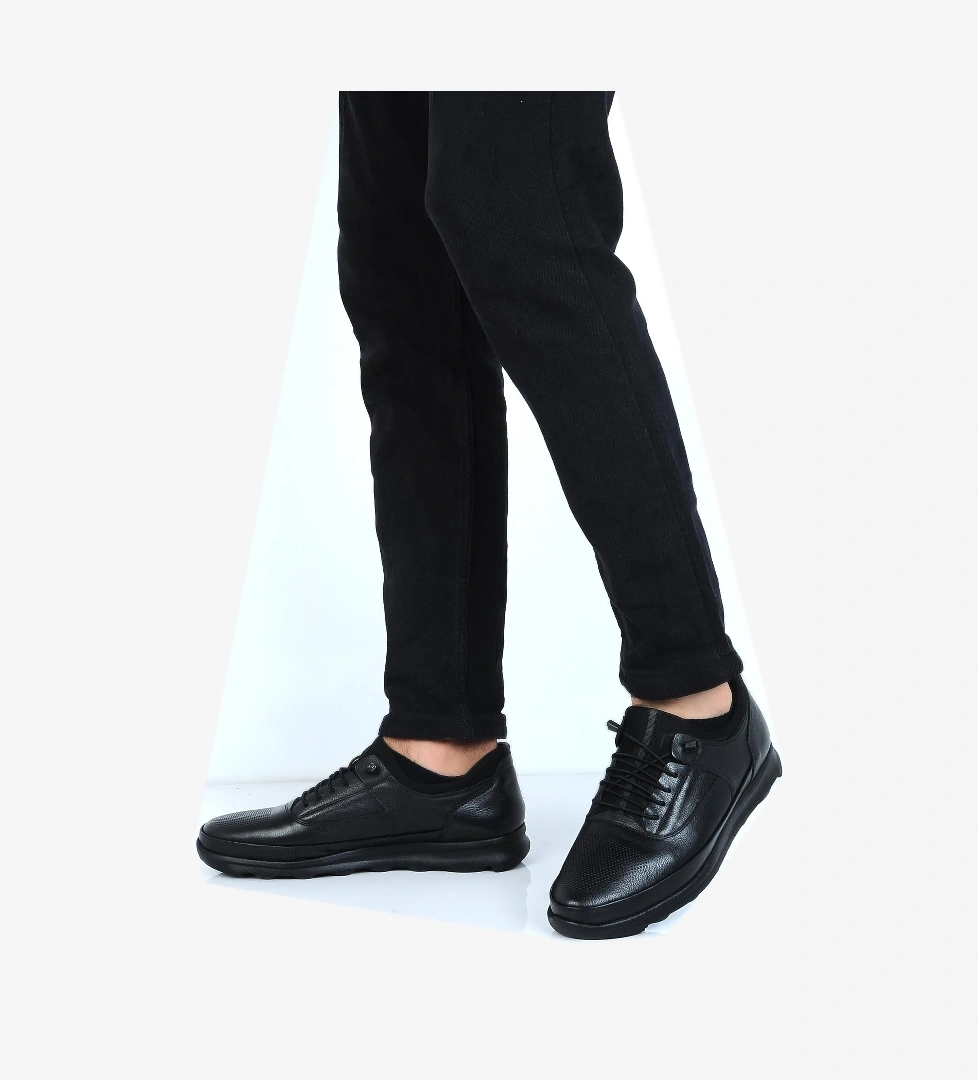 Tardelli̇ Tardelli 3737 Siyah Kauçuk Deri Erkek Casual Ayakkabı model görseli