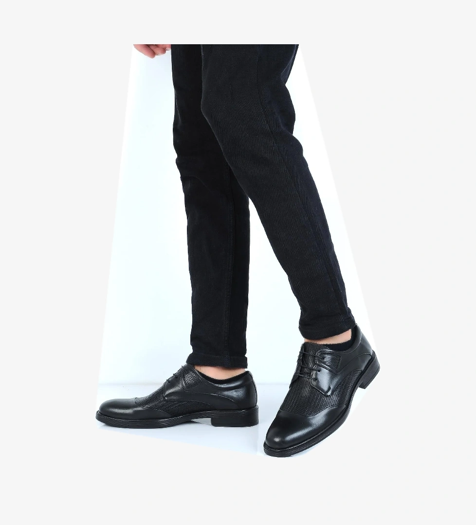 Tardelli̇ Tardelli 2022 Siyah Kauçuk Deri Erkek Klasik Ayakkabı model görseli