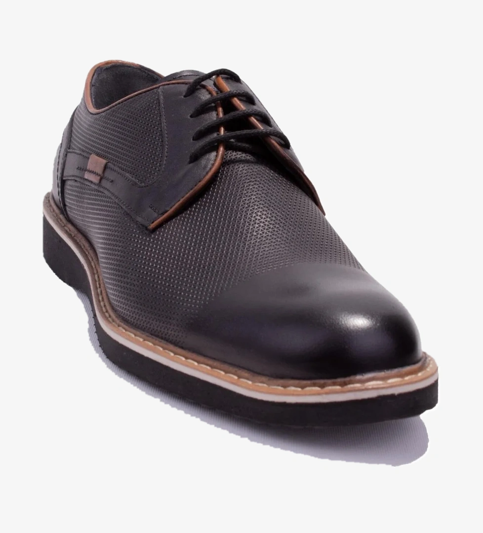 DMA08-1329 Siyah Ortopedik Günlük Erkek Deri Ayakkabı