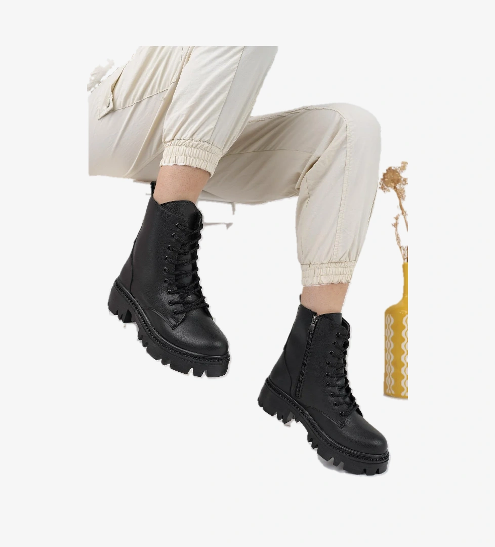 DOMBAS Garantili Kadın Bağcıklı Postal Bot - Görsel 1