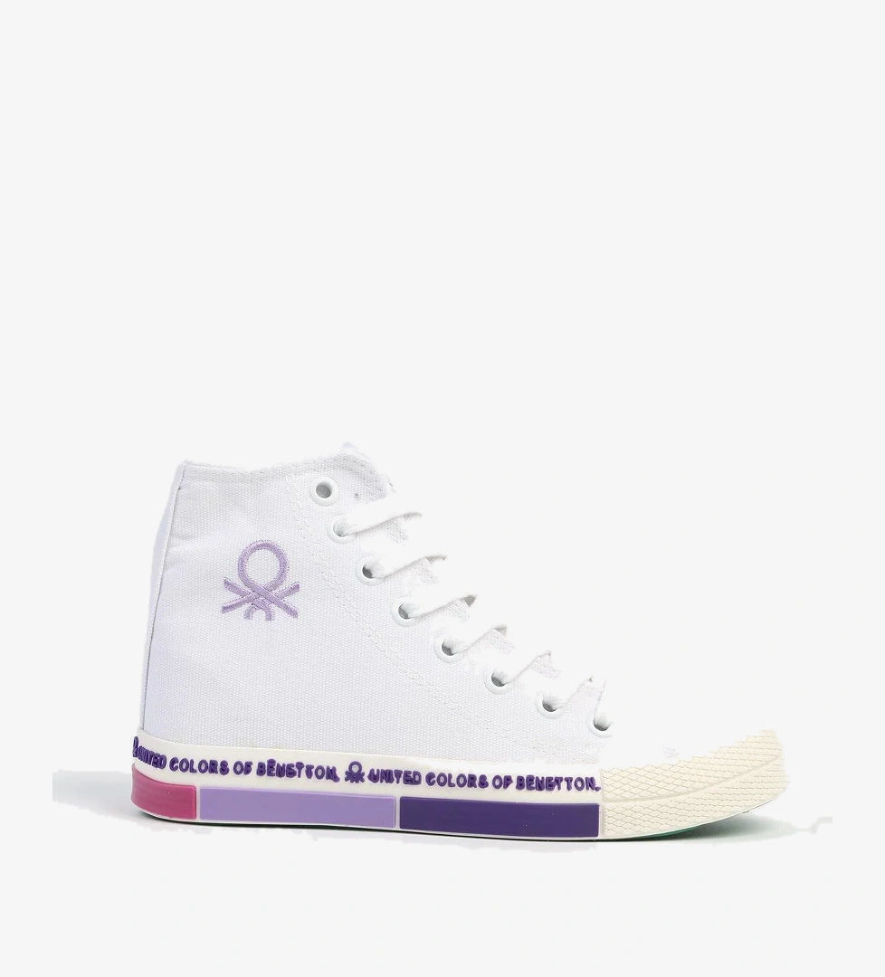 Benetton ® | BN-70021 - 3374 Beyaz Lila - Kadın Spor Ayakkabı model görseli
