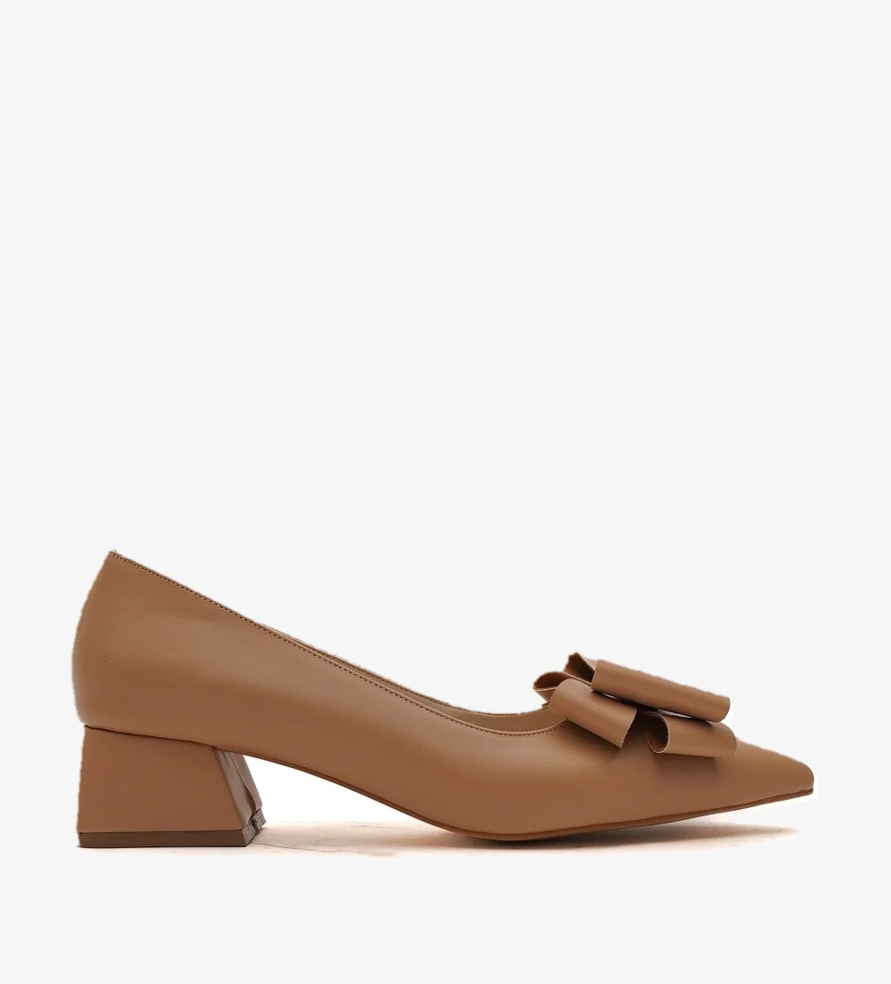 Renata Nude Fiyonklu (4cm) Sivri Burun Topuklu Ayakkabı