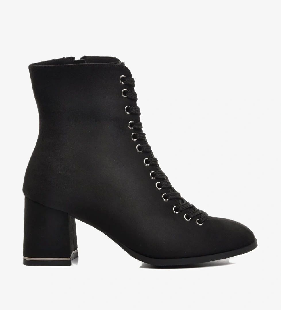 336129 Siyah Süet Kadın Topuklu Bot