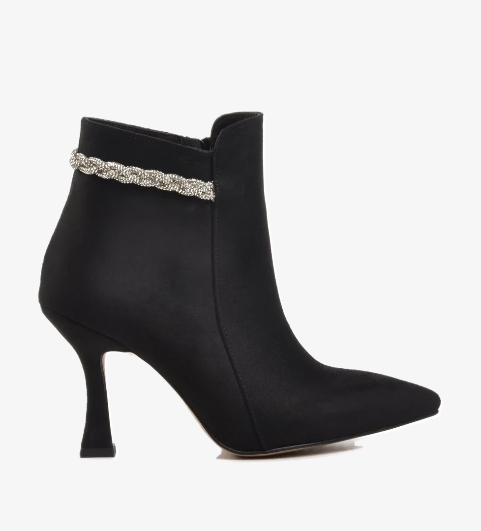 543111 Siyah Süet İçi Polarlı Kadın Topuklu Bot - Görsel 1