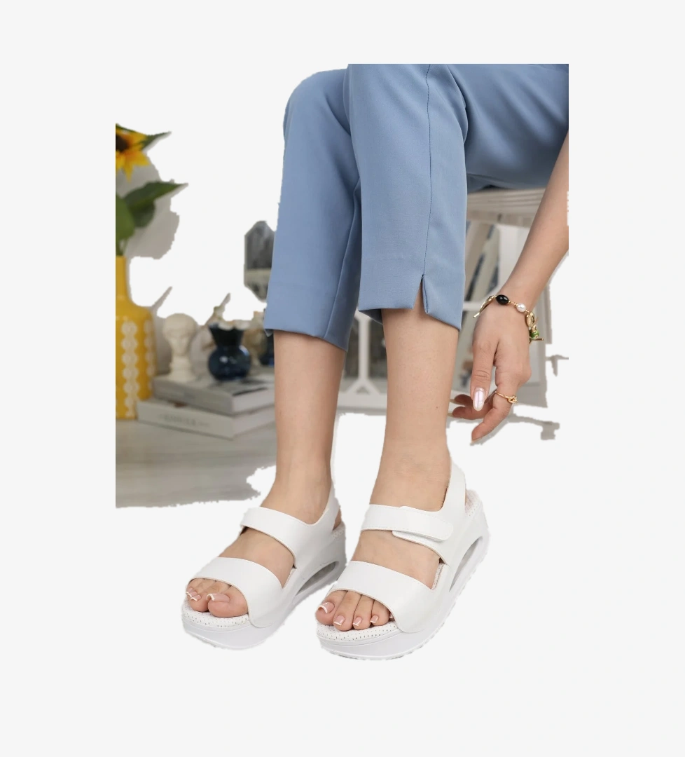 Fency Anatomik Ortopedik Bantlı Air Taban Rahat Günlük Kadın Terlik Sandalet - Görsel 1