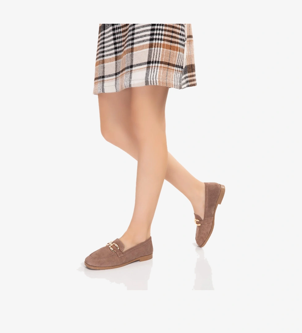 Gondol Hakiki Deri Kadın Köşeli Burun Loafer esl.b06 - Görsel 1