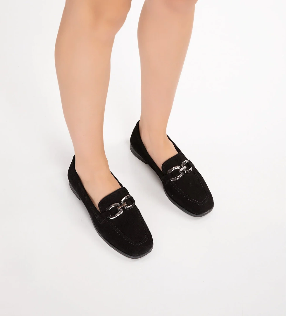 Gondol Hakiki Deri Kadın Köşeli Burun Loafer esl.b06