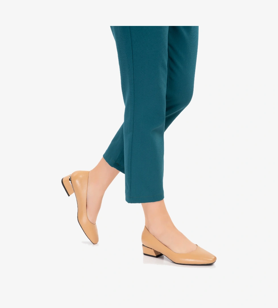 Gondol Hakiki Deri Kısa Topuklu Ayakkabı vdt.07