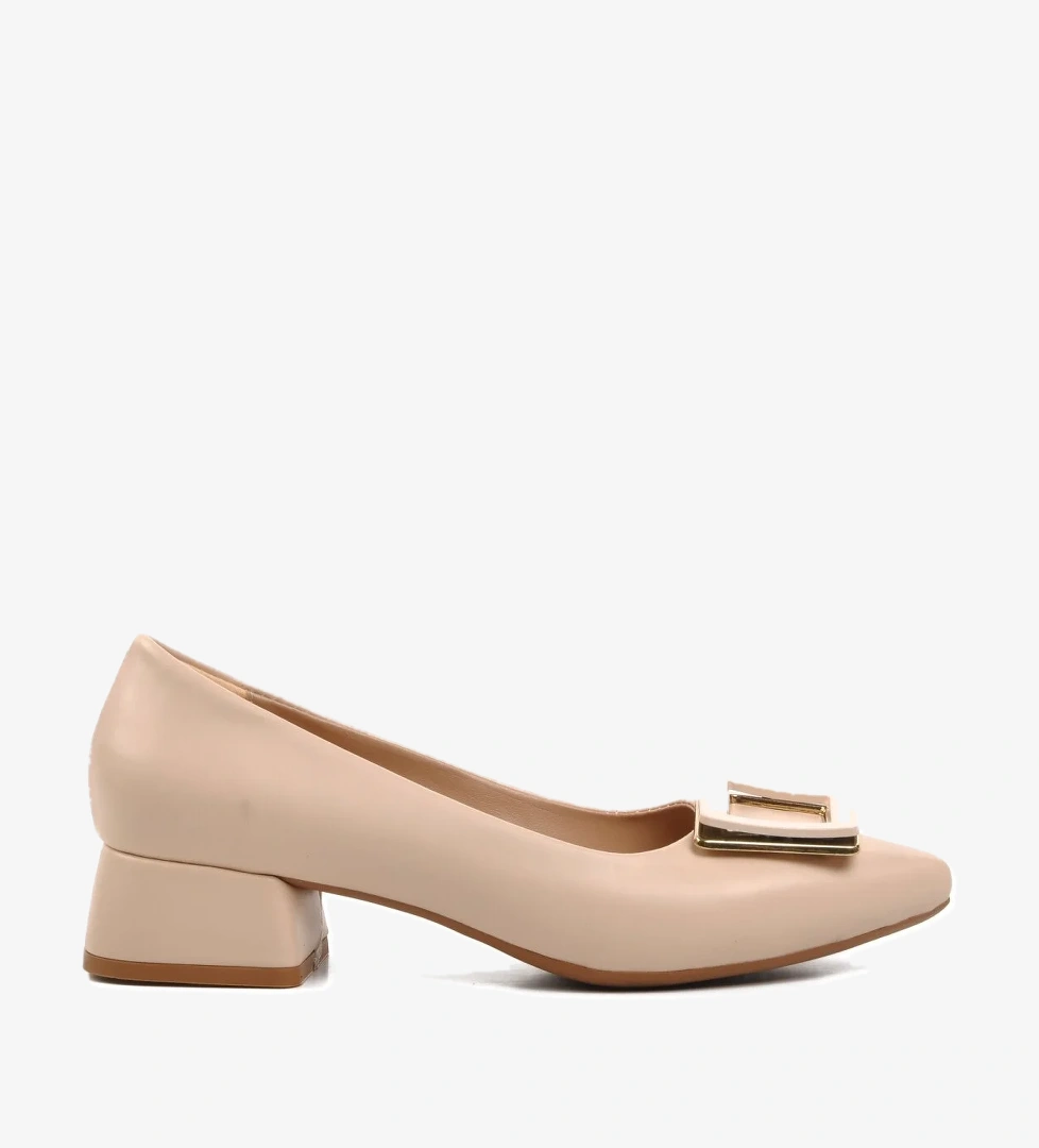 Ayakmod 289216 Bej Siyah Kadın Topuklu Ayakkabı model görseli