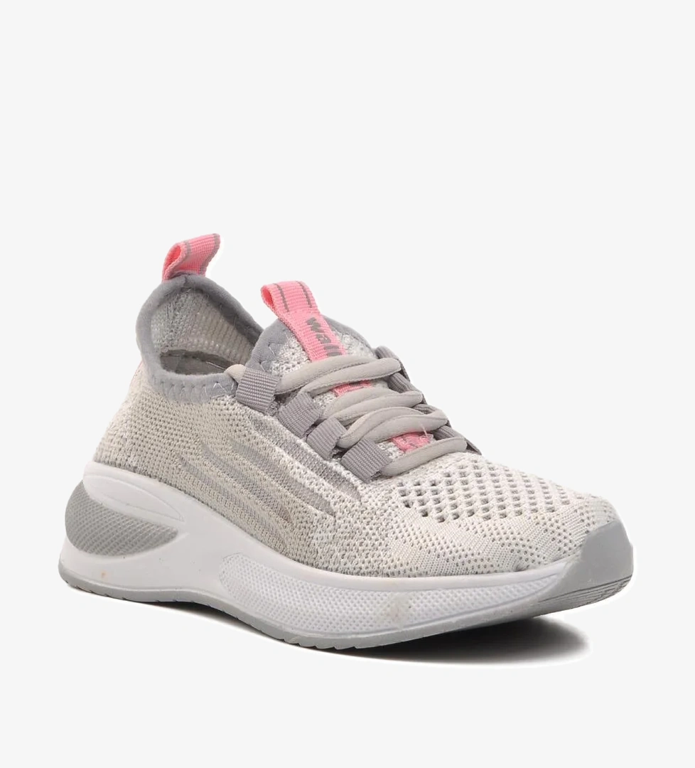 Ravello-P Buz-Pudra Süs Bağcıklı Fileli Çocuk Spor Ayakkabı