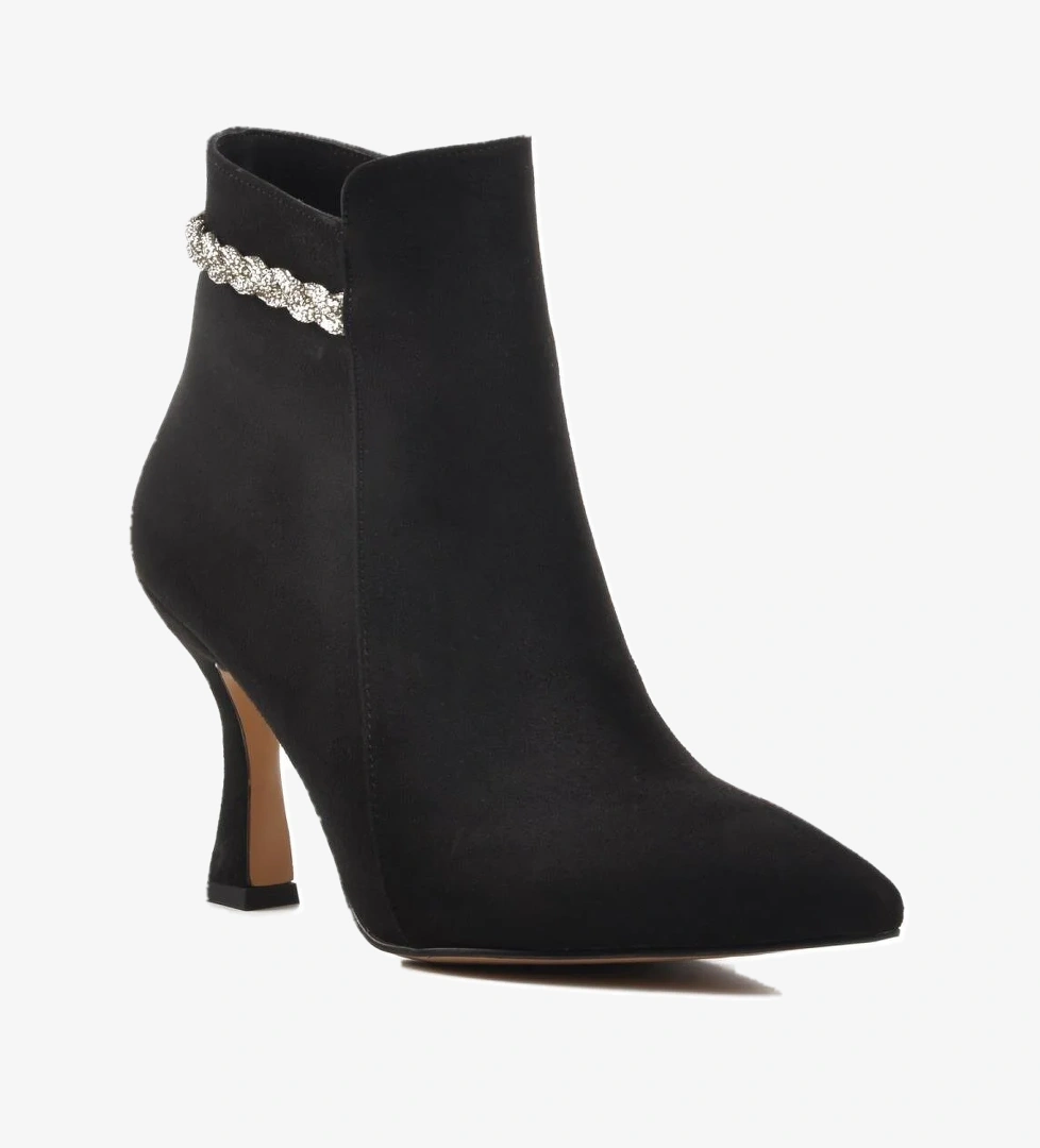 543111 Siyah Süet İçi Polarlı Kadın Topuklu Bot - Görsel 1