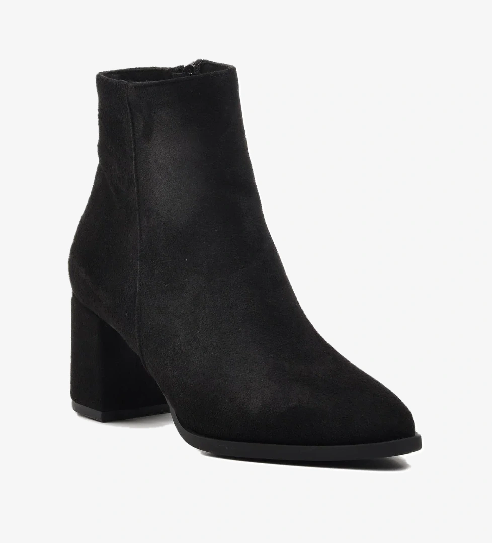 343072 Siyah Süet Kadın Topuklu Bot - Görsel 1