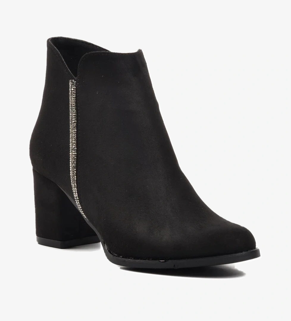 262079 Siyah Süet Kadın Topuklu Bot