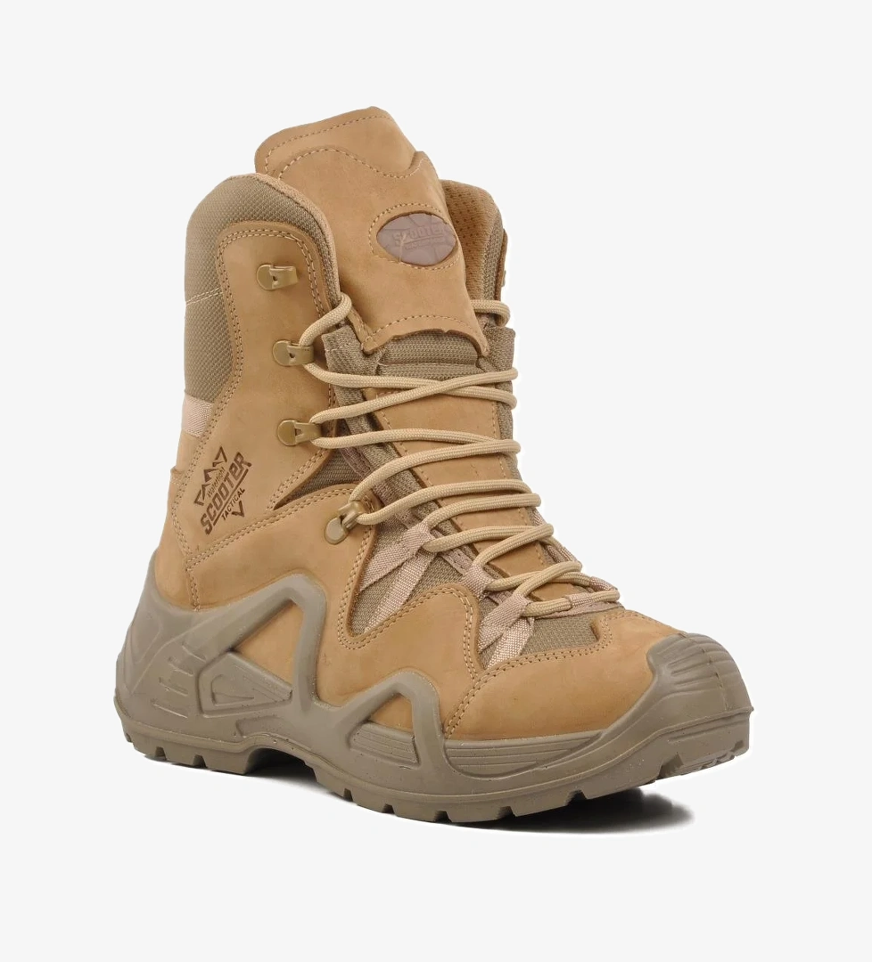 Scooter P1490 Bej Nubuk Hakiki Deri Su Geçirmez Erkek Askeri Bot model görseli