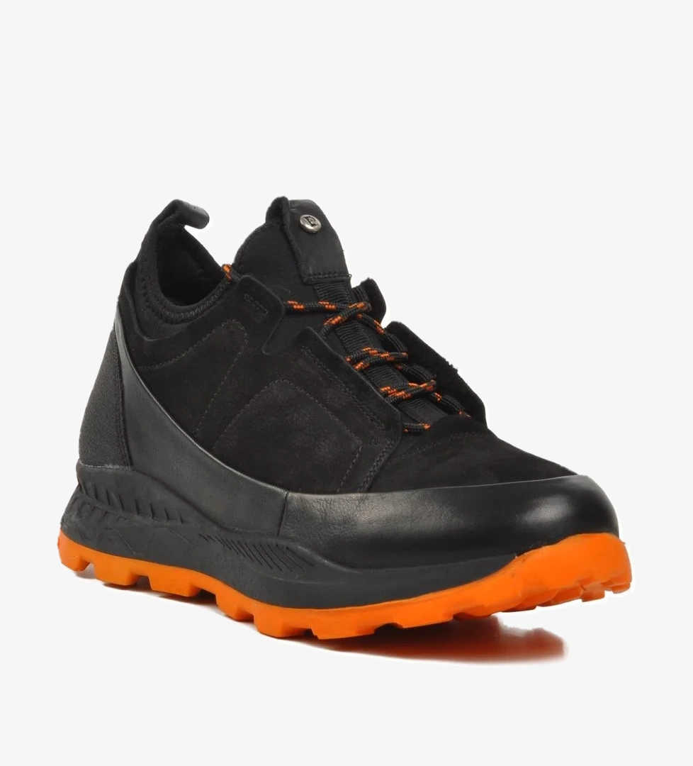 10201 Siyah Hakiki Deri Erkek Sneaker