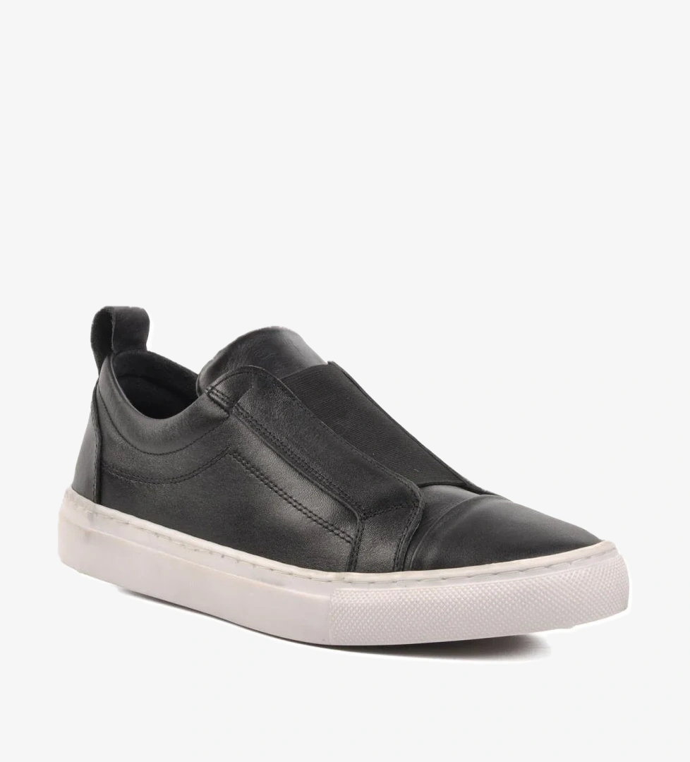 Rcdl 4215 Siyah Hakiki Deri Bağcıksız Erkek Günlük Ayakkabı