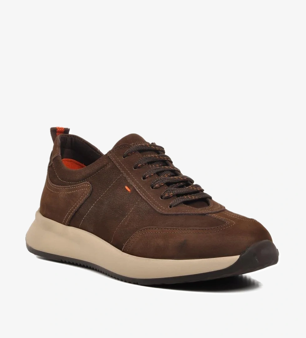 232240-1 Kahve Nubuk Hakiki Deri Erkek Casual Ayakkabı