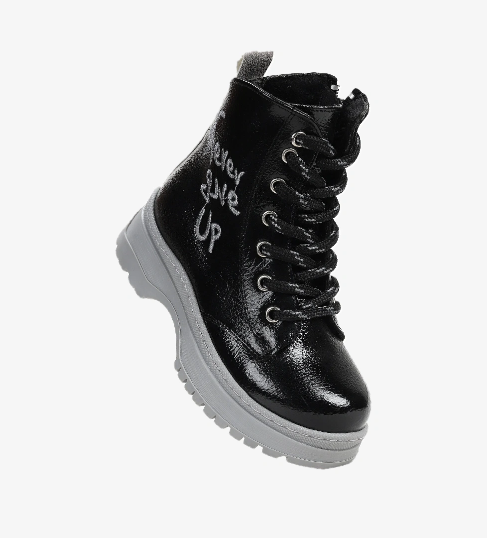 Never Çatlak Termo Taban Kız Çocuk Bot Siyah - Gri